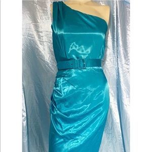 Pinup girl clothing Satin Wiggle dress